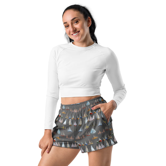 Recycled sports shorts for women