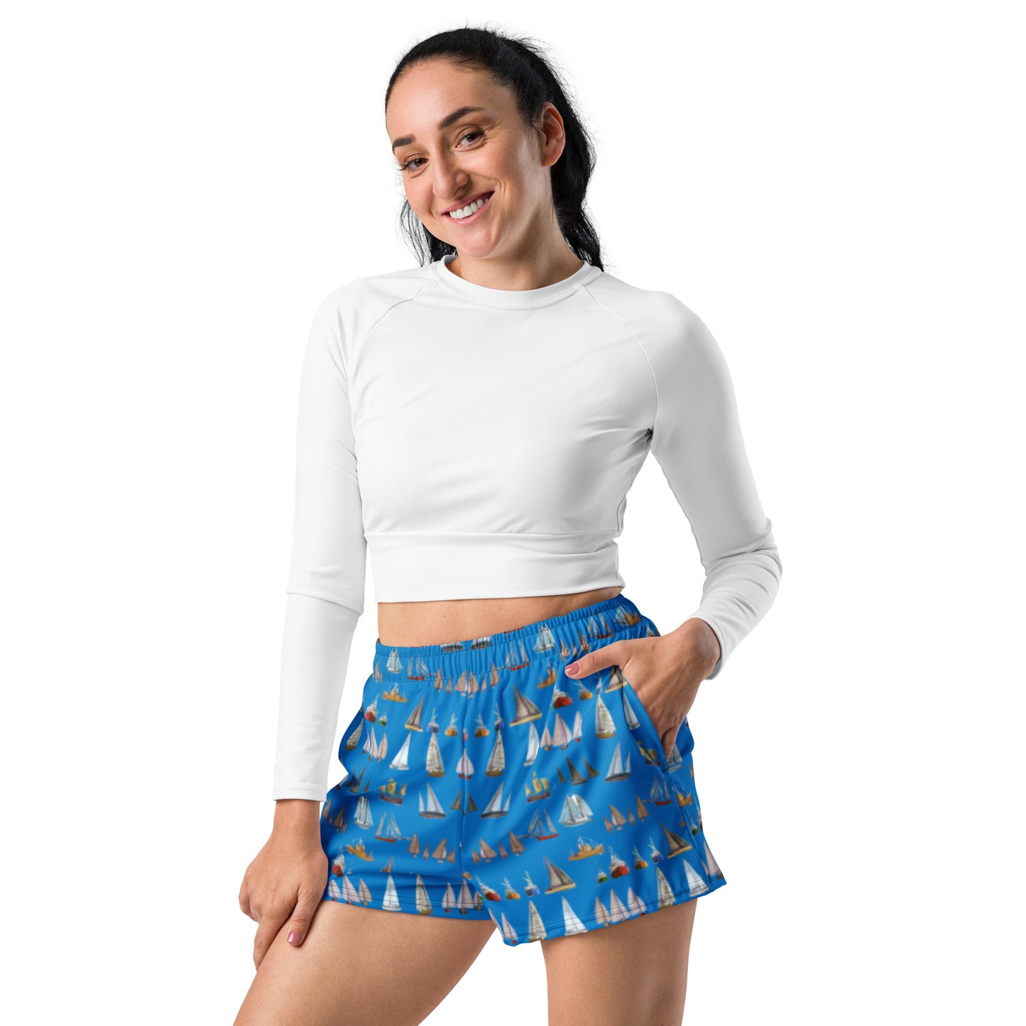 Recycled sports shorts for women